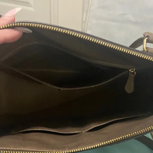 Coach Dark Brown Leather Tote - Picture 3 of 5